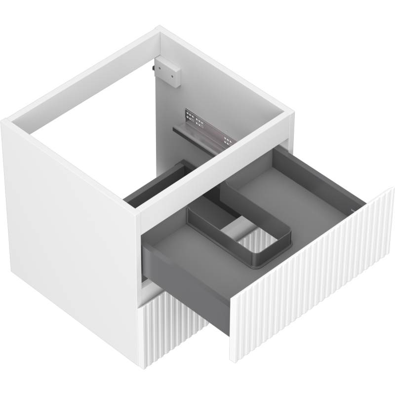 Mexen Rivel meuble de salle de bain sous-vasque 50 cm, 2 tiroirs, rainuré, blanc mat - 91A20-05047-2-BFF01