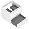 Mexen Rivel meuble de salle de bain sous lavabo 50 cm, 2 tiroirs, cannelé, blanc mat - 91A20-05047-2-BFF01