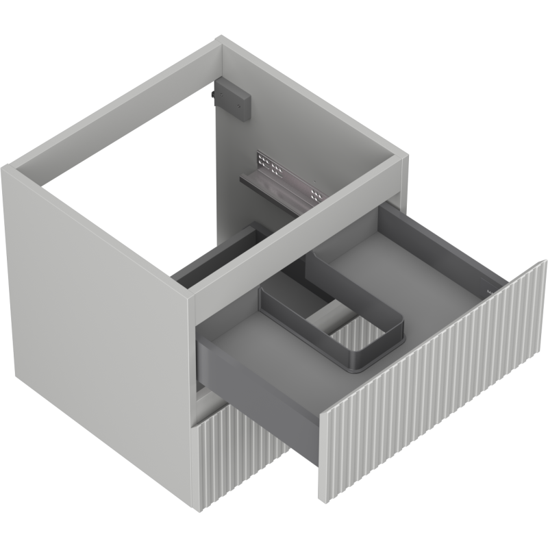 Mexen Rivel meuble de salle de bains sous-vasque 50 cm, 2 tiroirs, rainuré, gris mat - 91A20-05047-2-BFF62
