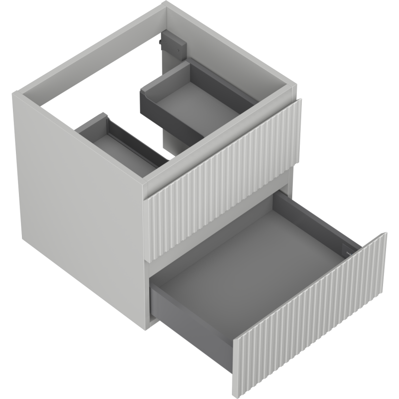 Mexen Rivel meuble de salle de bains sous-vasque 50 cm, 2 tiroirs, rainuré, gris mat - 91A20-05047-2-BFF62