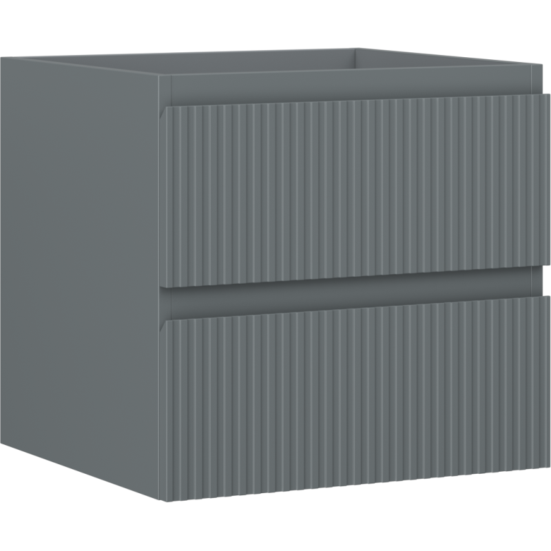 Mexen Rivel armoire de salle de bain sous lavabo 50 cm, 2 tiroirs, rainurée, graphite mat - 91A20-05047-2-BFF66