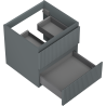 Mexen Rivel meuble de salle de bains sous lavabo 50 cm, 2 tiroirs, rainuré, graphite mat - 91A20-05047-2-BFF66