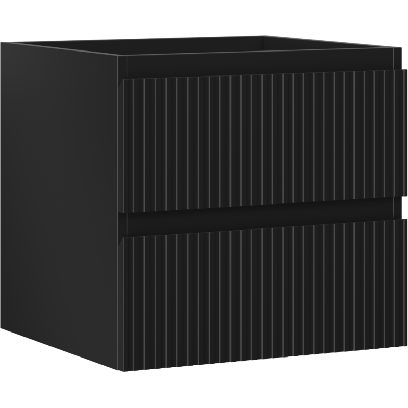 Mexen Rivel armoire de salle de bains sous-vasque 50 cm, 2 tiroirs, rainurée, noir mat - 91A20-05047-2-BFF71