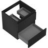 Mexen Rivel armoire de salle de bains sous-vasque 50 cm, 2 tiroirs, rainurée, noir mat - 91A20-05047-2-BFF71