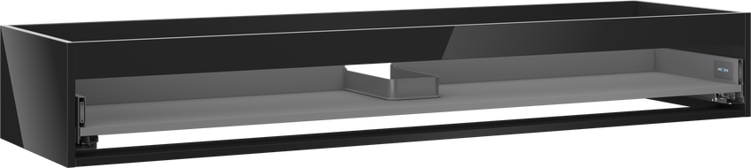 Mexen Box-A meuble vasque 160 cm, 1 tiroir, noir brillant - 91AX0-1600-235-1-70