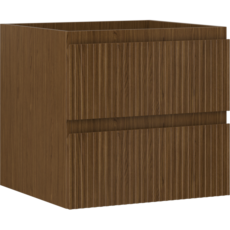 Mexen Rivel meuble de salle de bain sous lavabo 50 cm, 2 tiroirs, rainuré, noyer - 91A20-05047-2-BFF86