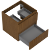 Mexen Rivel meuble de salle de bain sous lavabo 50 cm, 2 tiroirs, rainuré, noyer - 91A20-05047-2-BFF86