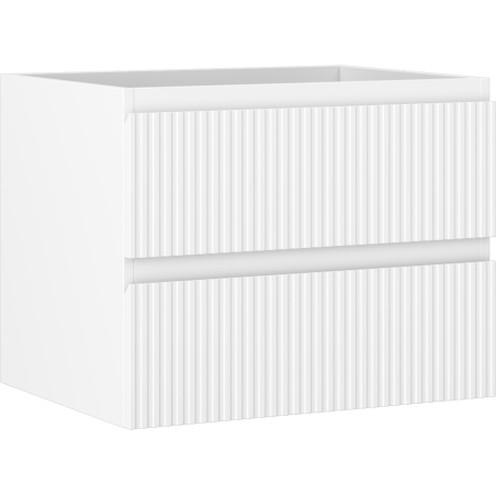 Mexen Rivel meuble de salle de bains sous lavabo 60 cm, 2 tiroirs, rainuré, blanc mat - 91A20-06047-2-BFF01