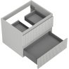 Mexen Rivel meuble de salle de bains sous lavabo 60 cm, 2 tiroirs, rainuré, gris mat - 91A20-06047-2-BFF62