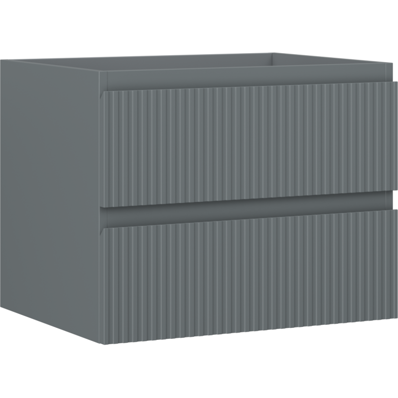 Mexen Rivel meuble de salle de bain sous-lavabo 60 cm, 2 tiroirs, rainuré, graphite mat - 91A20-06047-2-BFF66