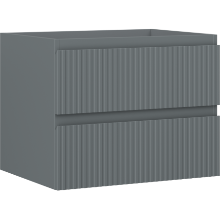 Mexen Rivel meuble de salle de bain sous-lavabo 60 cm, 2 tiroirs, rainuré, graphite mat - 91A20-06047-2-BFF66