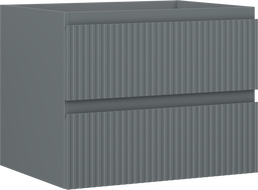 Mexen Rivel meuble de salle de bain sous-lavabo 60 cm, 2 tiroirs, rainuré, graphite mat - 91A20-06047-2-BFF66