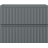 Mexen Rivel meuble de salle de bain sous-lavabo 60 cm, 2 tiroirs, rainuré, graphite mat - 91A20-06047-2-BFF66