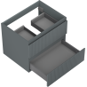 Mexen Rivel meuble de salle de bain sous-lavabo 60 cm, 2 tiroirs, rainuré, graphite mat - 91A20-06047-2-BFF66