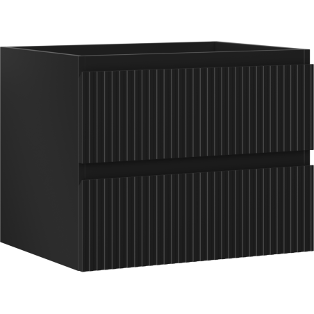 Mexen Rivel meuble de salle de bain sous lavabo 60 cm, 2 tiroirs, rainuré, noir mat - 91A20-06047-2-BFF71