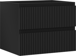 Mexen Rivel meuble de salle de bain sous lavabo 60 cm, 2 tiroirs, rainuré, noir mat - 91A20-06047-2-BFF71