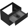 Mexen Rivel meuble de salle de bain sous vasque 60 cm, 2 tiroirs, rainuré, noir mat - 91A20-06047-2-BFF71