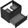 Mexen Rivel meuble de salle de bain sous vasque 60 cm, 2 tiroirs, rainuré, noir mat - 91A20-06047-2-BFF71