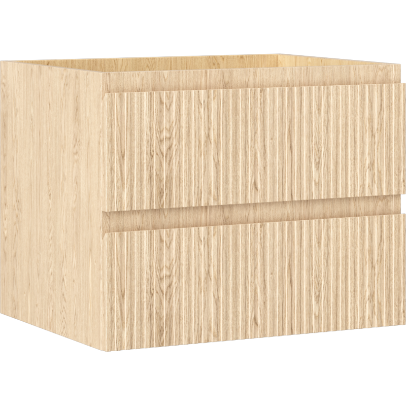 Mexen Rivel armoire de salle de bain sous lavabos 60 cm, 2 tiroirs, rainurée, chêne - 91A20-06047-2-BFF81