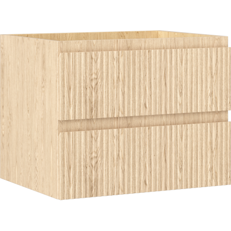 Mexen Rivel armoire de salle de bain sous lavabos 60 cm, 2 tiroirs, rainurée, chêne - 91A20-06047-2-BFF81