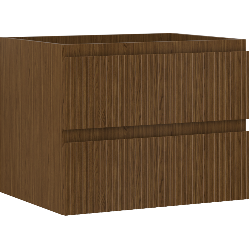 Mexen Rivel armoire de salle de bain sous lavabo 60 cm, 2 tiroirs, rainurée, noyer - 91A20-06047-2-BFF86