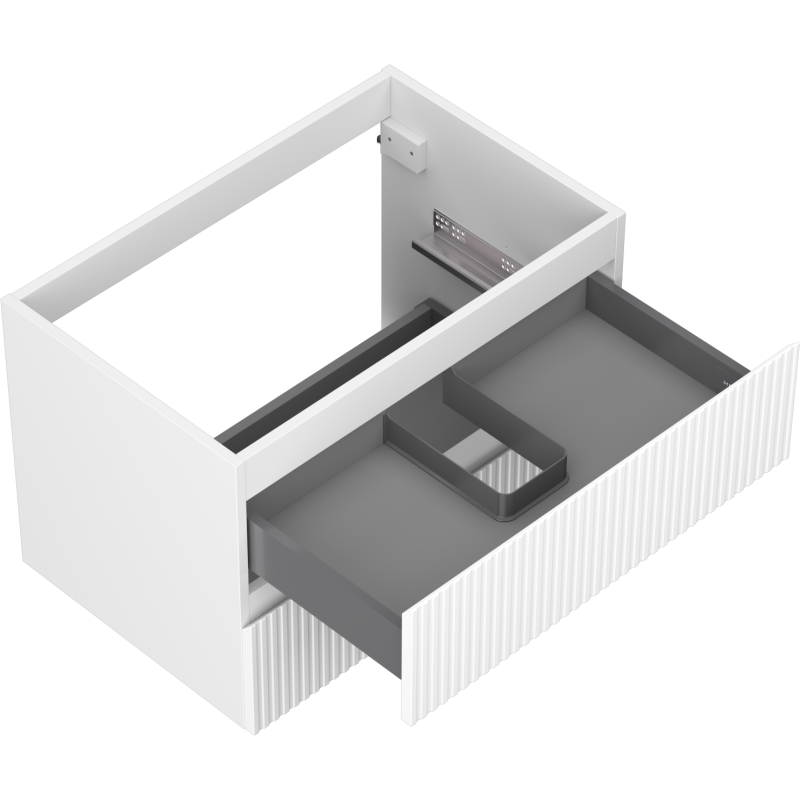 Mexen Rivel meuble de salle de bain sous lavabo 70 cm, 2 tiroirs, rainuré, blanc mat - 91A20-07047-2-BFF01