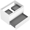 Mexen Rivel meuble de salle de bain sous lavabo 70 cm, 2 tiroirs, rainuré, blanc mat - 91A20-07047-2-BFF01