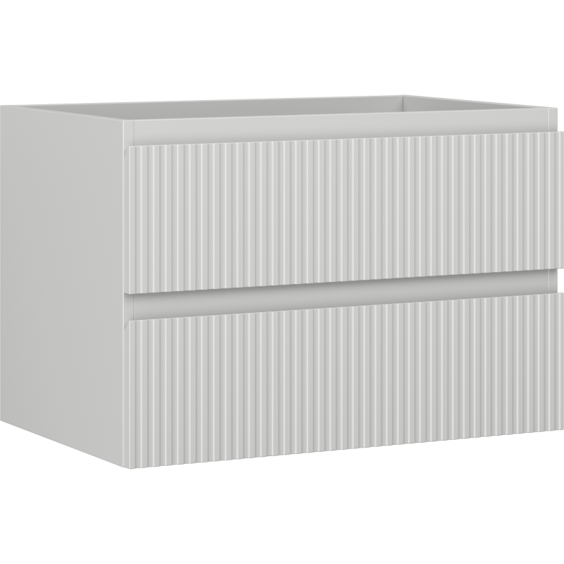 Mexen Rivel meuble de salle de bain sous-lavabo 70 cm, 2 tiroirs, rainuré, gris mat - 91A20-07047-2-BFF62