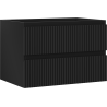 Mexen Rivel meuble de salle de bains sous-vasque 70 cm, 2 tiroirs, rainuré, noir mat - 91A20-07047-2-BFF71
