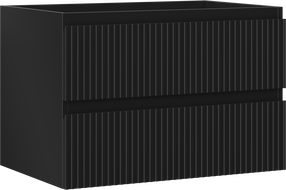 Mexen Rivel meuble de salle de bains sous-vasque 70 cm, 2 tiroirs, rainuré, noir mat - 91A20-07047-2-BFF71