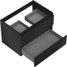 Mexen Rivel meuble de salle de bains sous-vasque 70 cm, 2 tiroirs, rainuré, noir mat - 91A20-07047-2-BFF71