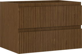 Mexen Rivel meuble de salle de bain sous lavabo 70 cm, 2 tiroirs, rainuré, noyer - 91A20-07047-2-BFF86