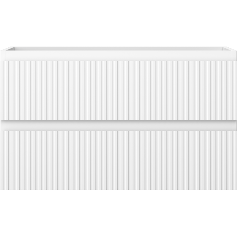 Mexen Rivel meuble de salle de bain sous-lavabo 80 cm, 2 tiroirs, cannelé, blanc mat - 91A20-08047-2-BFF01