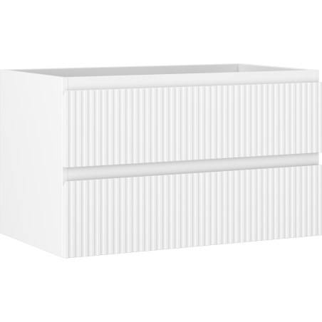 Mexen Rivel meuble de salle de bain sous-lavabo 80 cm, 2 tiroirs, cannelé, blanc mat - 91A20-08047-2-BFF01