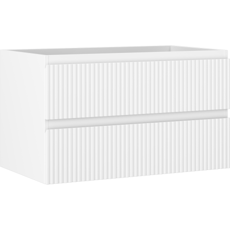 Mexen Rivel meuble de salle de bains sous lavabo 80 cm, 2 tiroirs, rainuré, blanc mat - 91A20-08047-2-BFF01