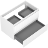 Mexen Rivel meuble de salle de bains sous lavabo 80 cm, 2 tiroirs, rainuré, blanc mat - 91A20-08047-2-BFF01