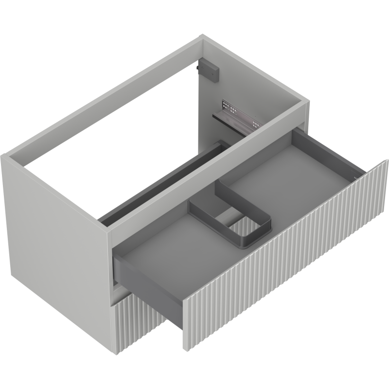 Mexen Rivel armoire de salle de bains sous-lavabo 80 cm, 2 tiroirs, rainurée, gris mat - 91A20-08047-2-BFF62