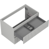Mexen Rivel meuble de salle de bain sous lavabo 80 cm, 2 tiroirs, rainuré, gris mat - 91A20-08047-2-BFF62