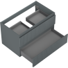 Mexen Rivel meuble de salle de bain sous-lavabo 80 cm, 2 tiroirs, rainuré, graphite mat - 91A20-08047-2-BFF66