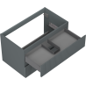 Mexen Rivel meuble de salle de bain sous-lavabo 80 cm, 2 tiroirs, rainuré, graphite mat - 91A20-08047-2-BFF66