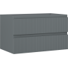Mexen Rivel meuble de salle de bain sous-lavabo 80 cm, 2 tiroirs, rainuré, graphite mat - 91A20-08047-2-BFF66