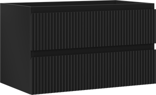Mexen Rivel armoire de salle de bain sous-vasque 80 cm, 2 tiroirs, rainurée, noir mat - 91A20-08047-2-BFF71