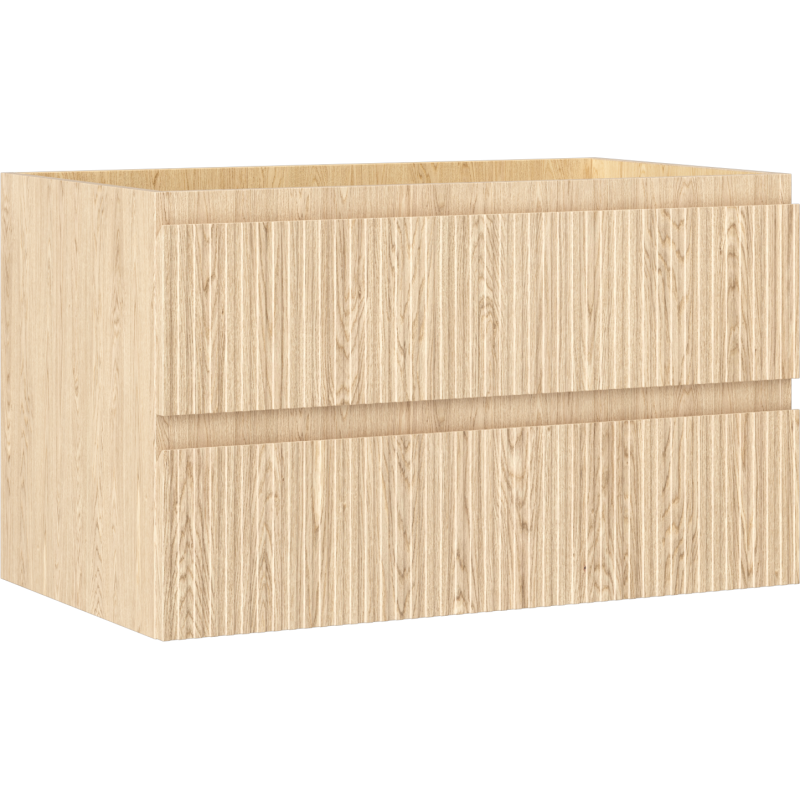 Mexen Rivel meuble de salle de bain sous lavabo 80 cm, 2 tiroirs, cannelé, chêne - 91A20-08047-2-BFF81