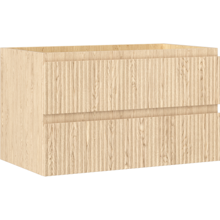 Mexen Rivel meuble de salle de bain sous lavabo 80 cm, 2 tiroirs, cannelé, chêne - 91A20-08047-2-BFF81