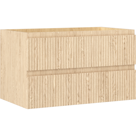 Mexen Rivel meuble de salle de bain sous lavabo 80 cm, 2 tiroirs, rainuré, chêne - 91A20-08047-2-BFF81