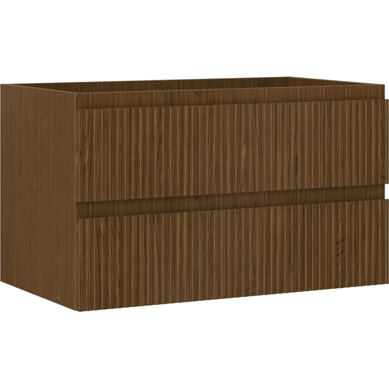 Mexen Rivel meuble de salle de bain sous lavabo 80 cm, 2 tiroirs, rainuré, noix - 91A20-08047-2-BFF86
