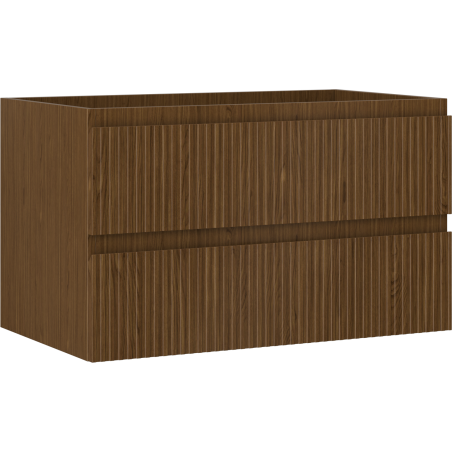 Mexen Rivel meuble de salle de bain sous lavabo 80 cm, 2 tiroirs, rainuré, noix - 91A20-08047-2-BFF86