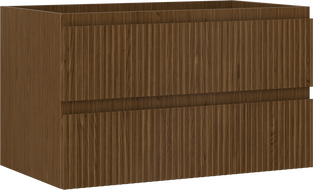 Mexen Rivel meuble de salle de bain sous lavabo 80 cm, 2 tiroirs, rainuré, noyer - 91A20-08047-2-BFF86