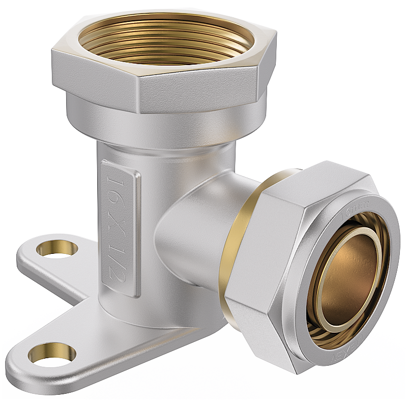 Mexen PEX-S coude mural à visser avec patte PEX 20 x 1/2 GF - W97228-2012F-00