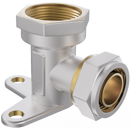 Mexen PEX-S coude à visser mural avec patte PEX 20 x 3/4 GV - W97228-2034F-00